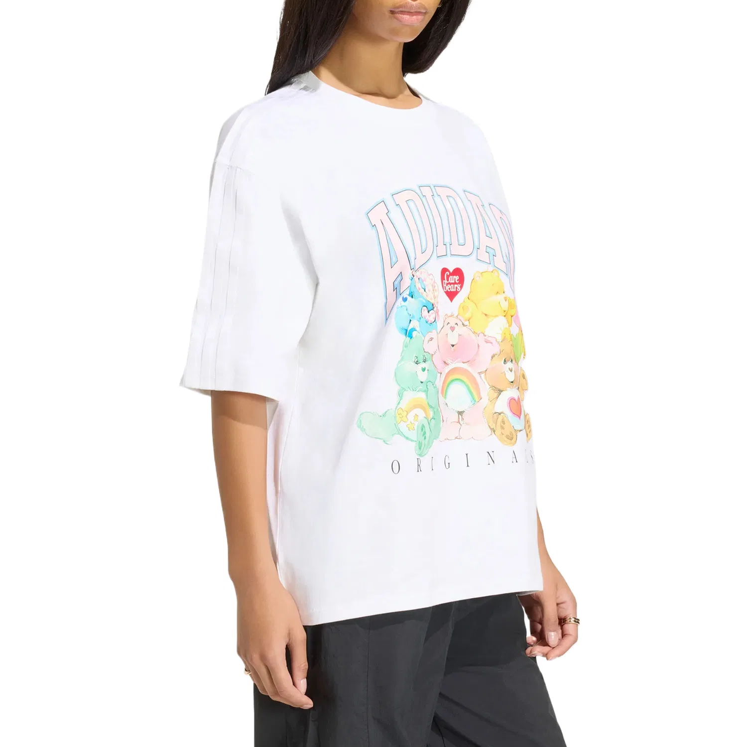 Женская футболка свободного кроя Adidas Originals, White/Yellow/Pink/Blue — фото 3