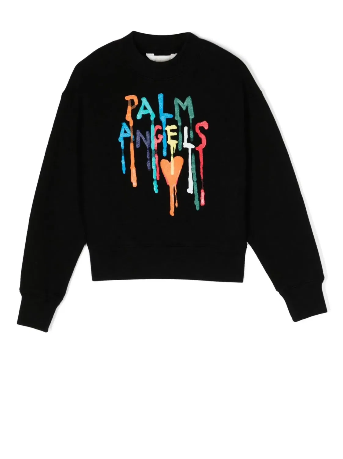 Свитшот из хлопка с логотипом Palm Angels, черный
