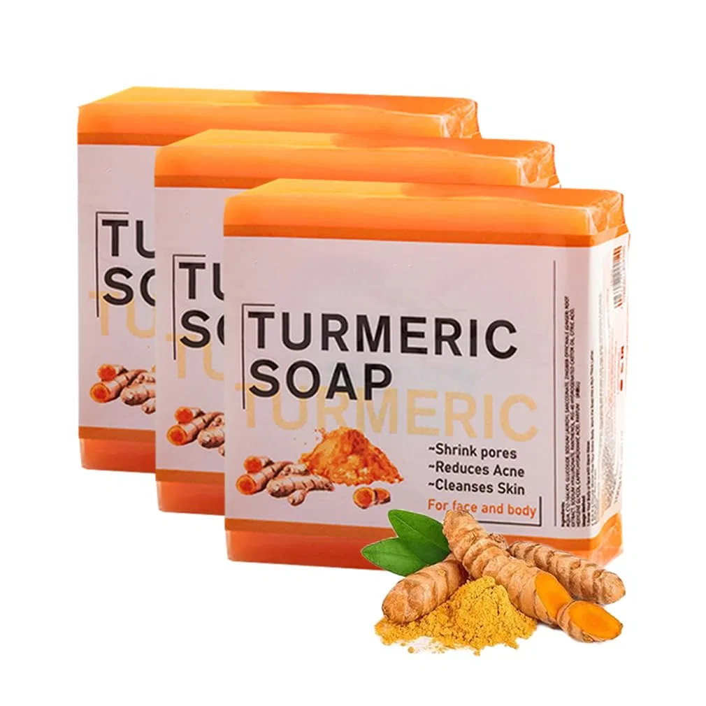 Твердое мыло HADAVAKA Turmeric Skin Whitening Soap Bar, 3 шт., 100 г