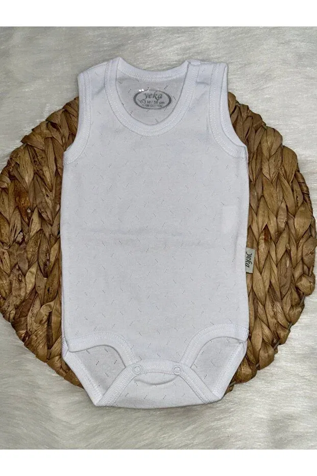 Детское боди для новорожденных с геометрическим принтом Yeka Bebe, White