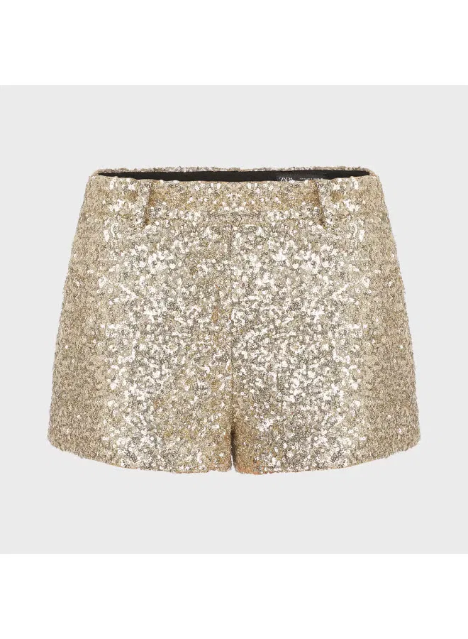 Zara Шорты бермуды с пайетками, золотой — фото 2