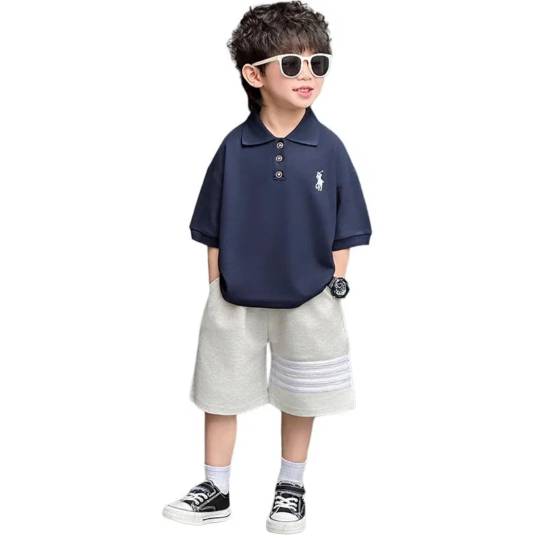 Детский спортивный комплект с поло-воротником Navy Blue Two-Piece Set MADALLO, Navy Blue