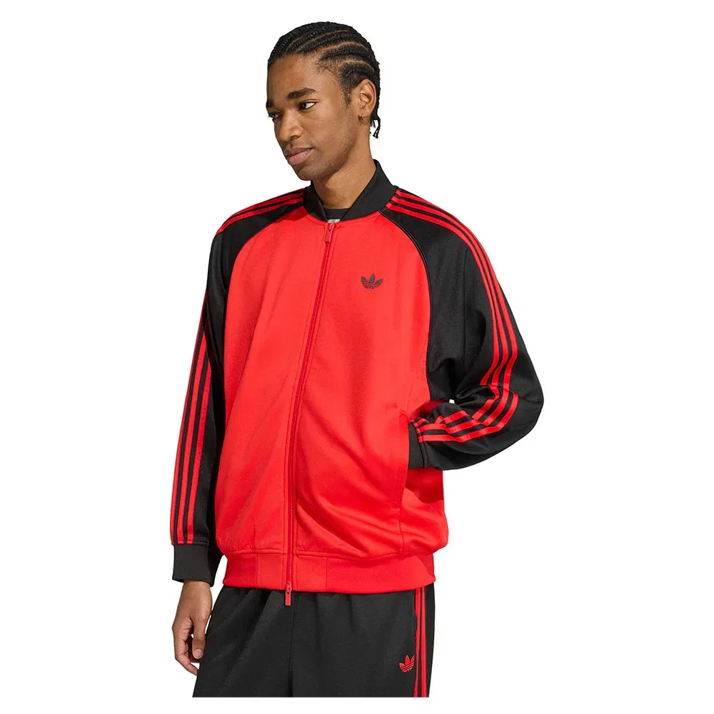 Толстовка на молнии Loose Track Adidas Originals, красный