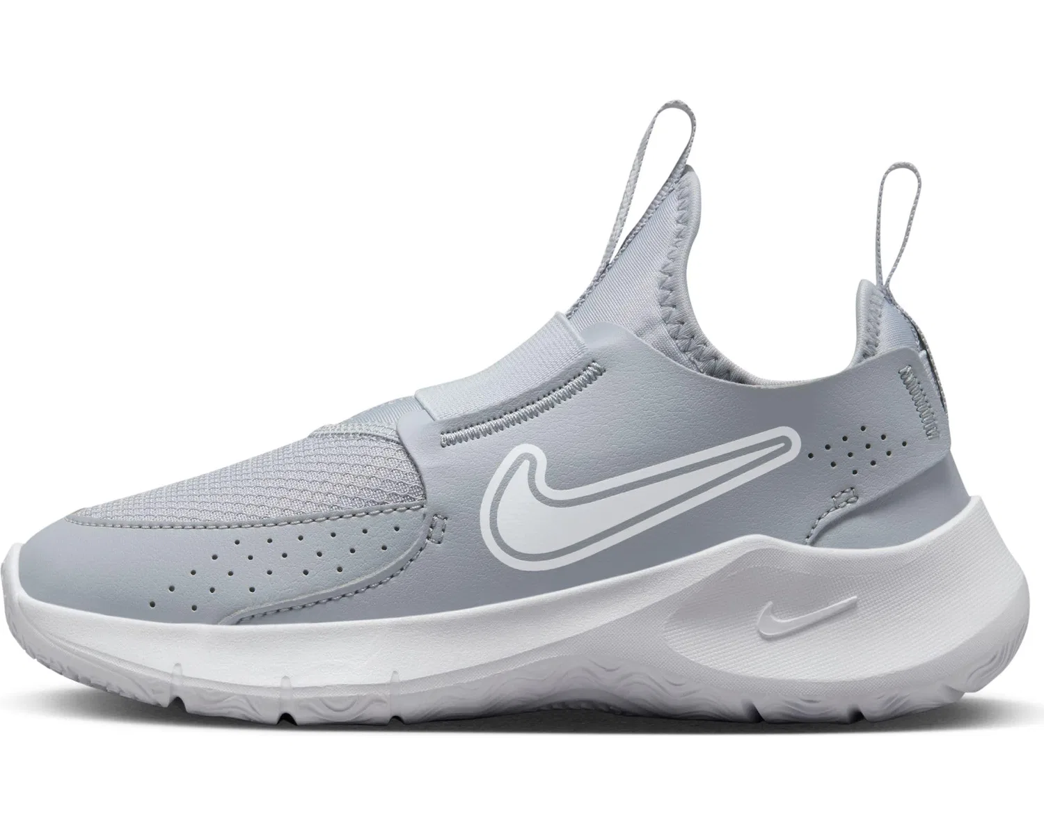 Детские кроссовки для мальчиков с длинным шнурованием Flex Runner 3 NIKE, Wolf Grey White