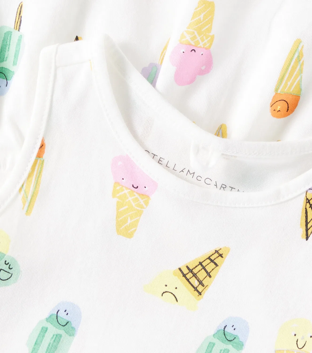 Платье хлопковое с принтом Stella Mccartney Kids, бежевый — фото 3
