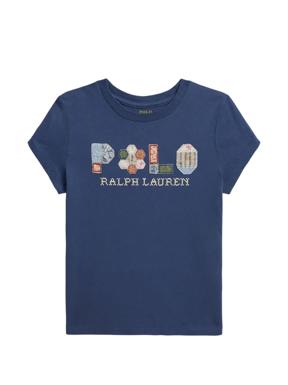 Футболка в технике пэчворк с логотипом Polo Ralph Lauren Kids, синий