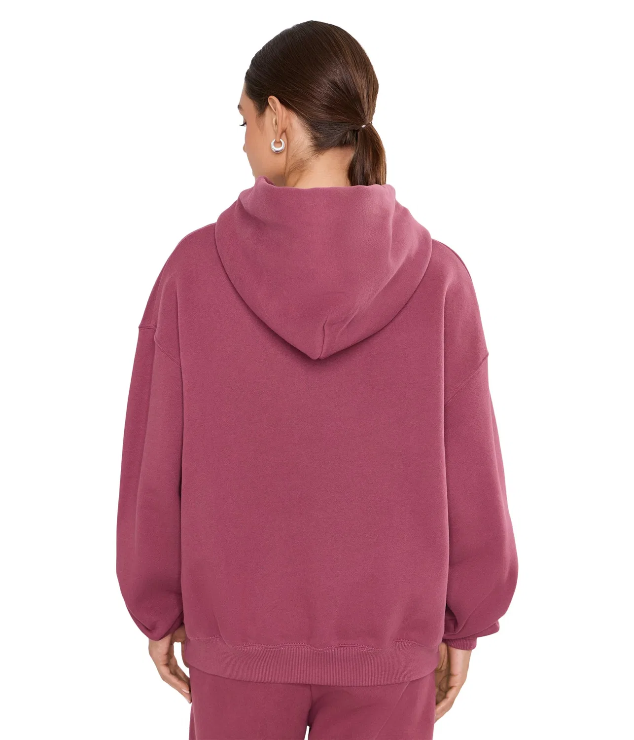 Толстовка с капюшоном Studio Fleece средней плотности, свободного кроя. Nike, Pink Smoke/Sail — фото 4