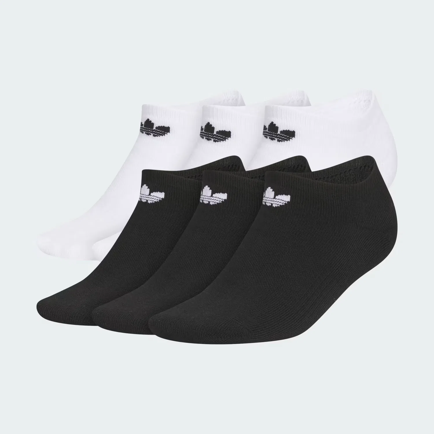 Детские носки-следки с влагоотводящей тканью, набор из 6 пар, youth originals trefoil 2.0 no show Adidas Originals, белый/черный