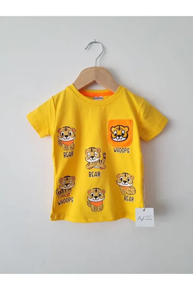 Детская футболка для мальчиков с принтом Petite Aycata, Yellow