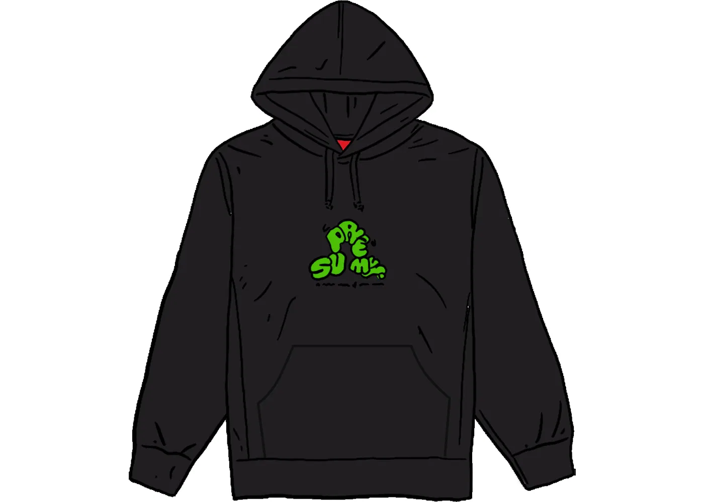 Мужской худи с вышивкой Supreme Hooded Sweatshirt, Black