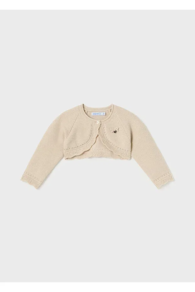Детский кардиган для девочек с длинным рукавом Mayoral, Beige