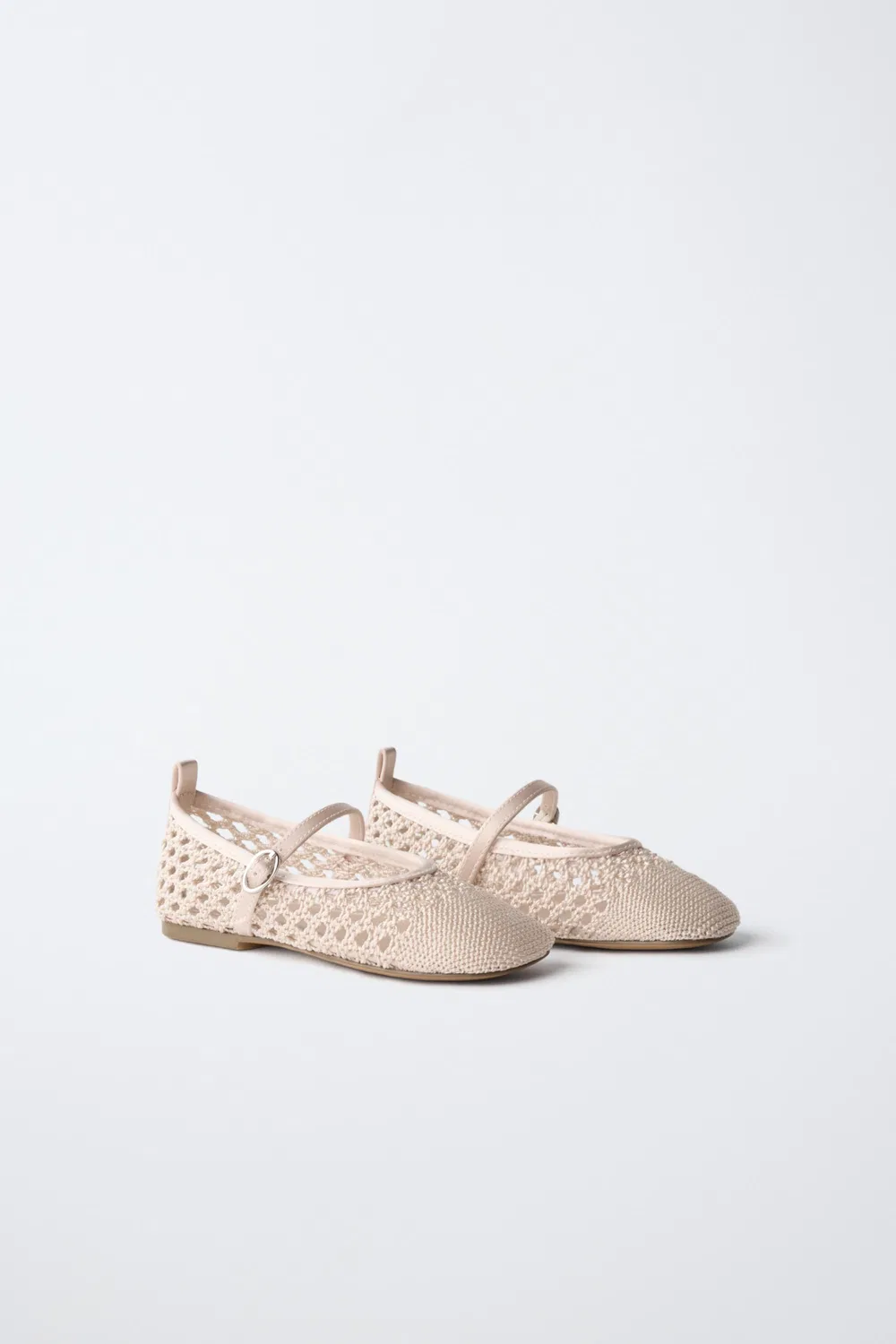 Балетки с эффектом вязания крючком ZARA, Pink — фото 2