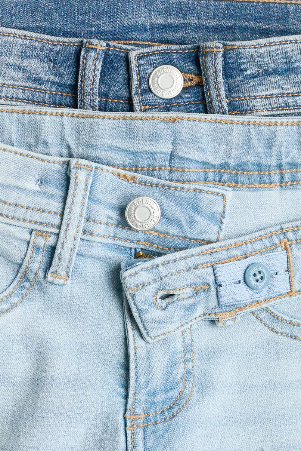 Комплект из 2 джинсов-клеш с низкой посадкой H&M, Helles Denimblau/Denimblau — фото 2