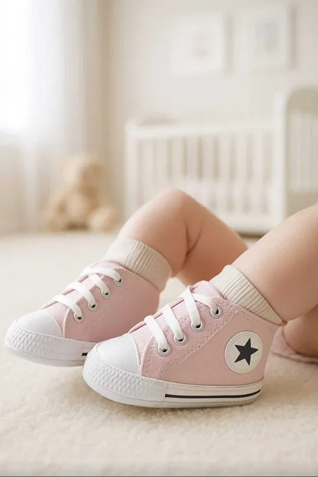 Детские спортивные пинетки без каблука Hira Kids Collection, Powder Pink