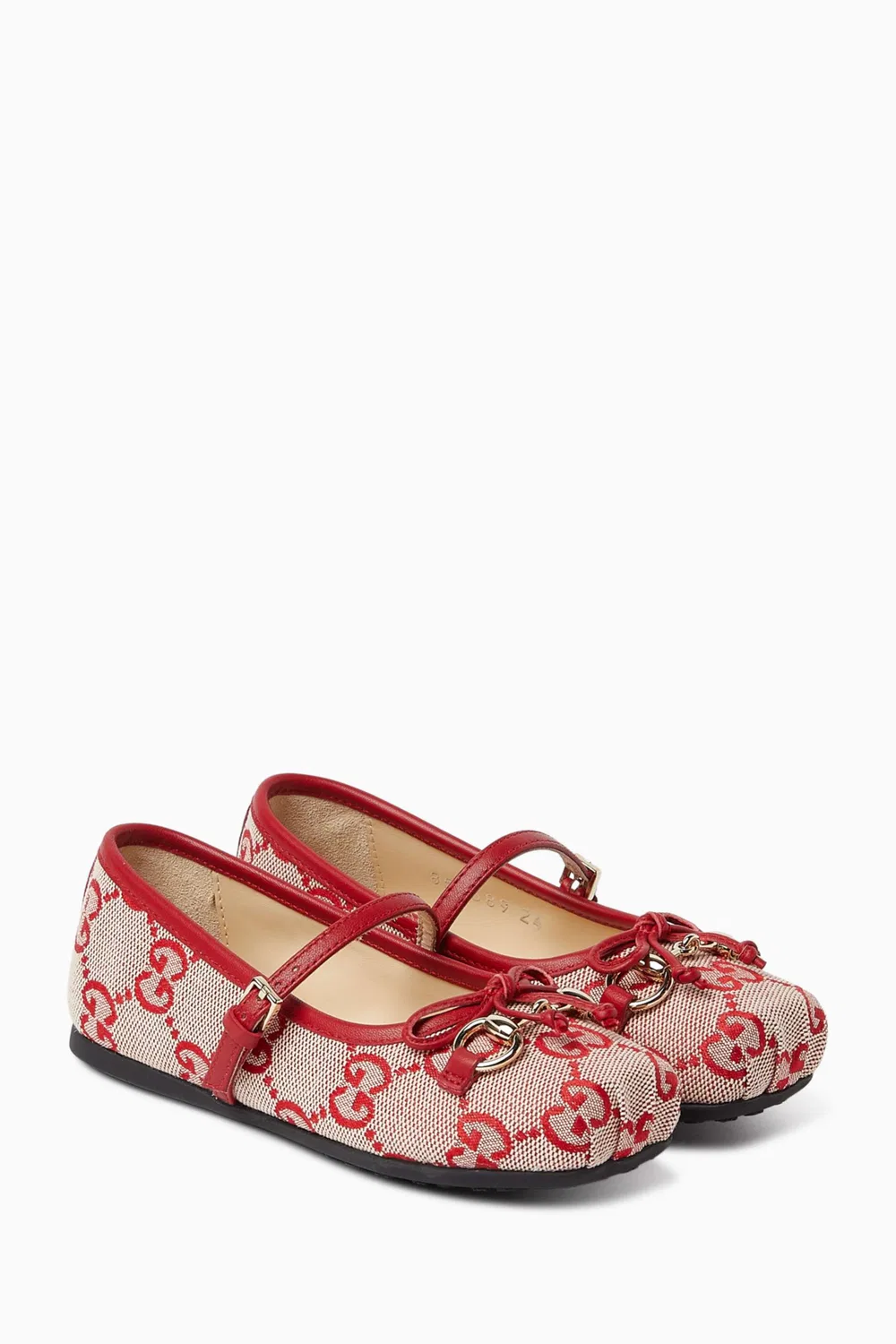 Балетки из канвы GG с кожаной отделкой Gucci