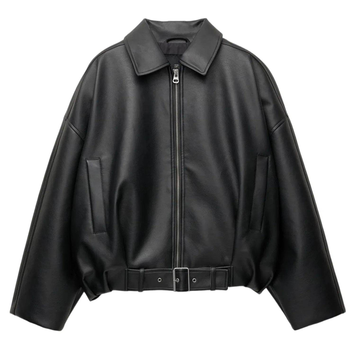 Женская куртка-бомбер из искусственной замши с принтом, модель Pilot Jacket, Black