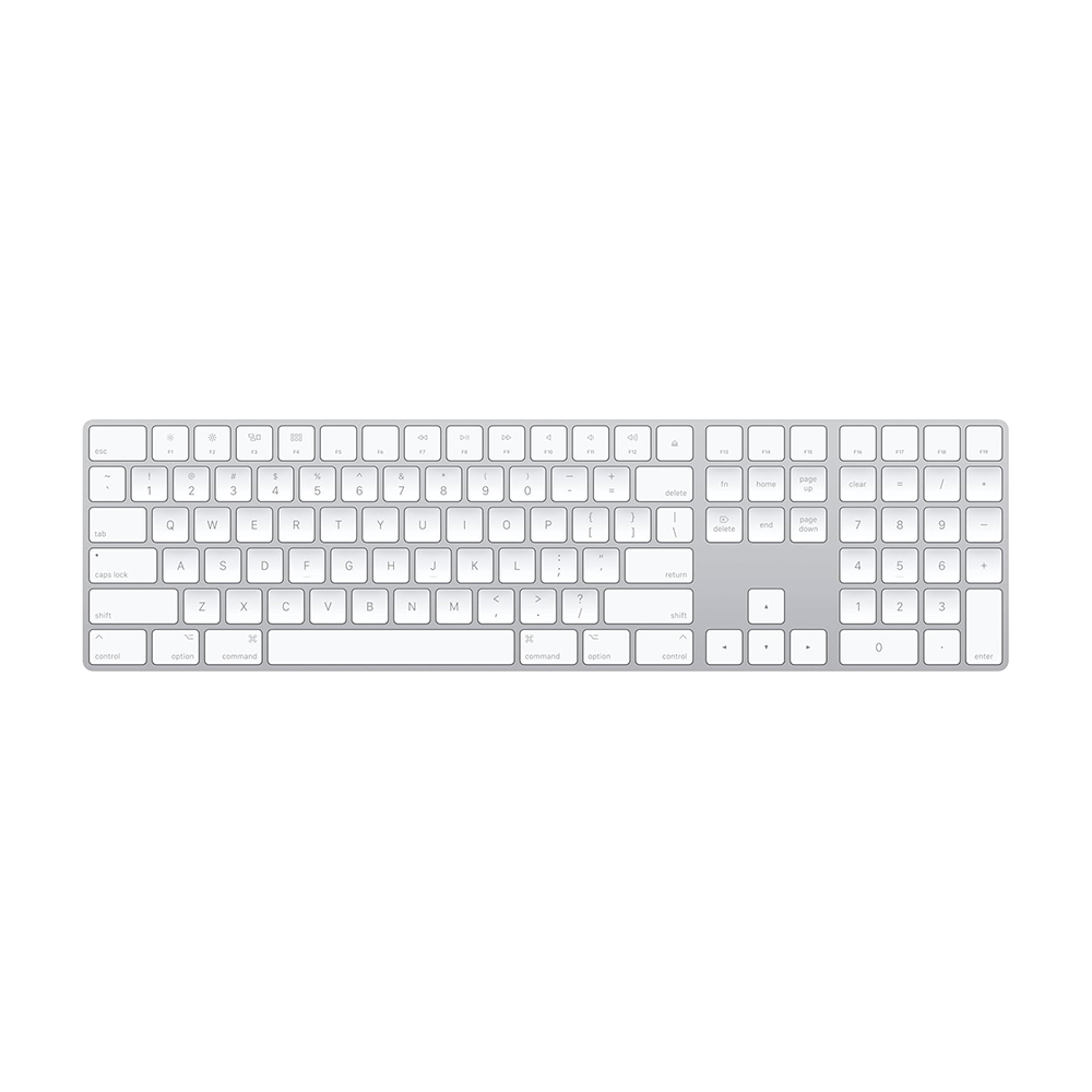 

Клавиатура беспроводная Apple Magic Keyboard c цифровой панелью, US English, белые клавиши