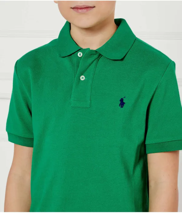 Футболка поло Slim fit Polo Ralph Lauren, зеленый — фото 4