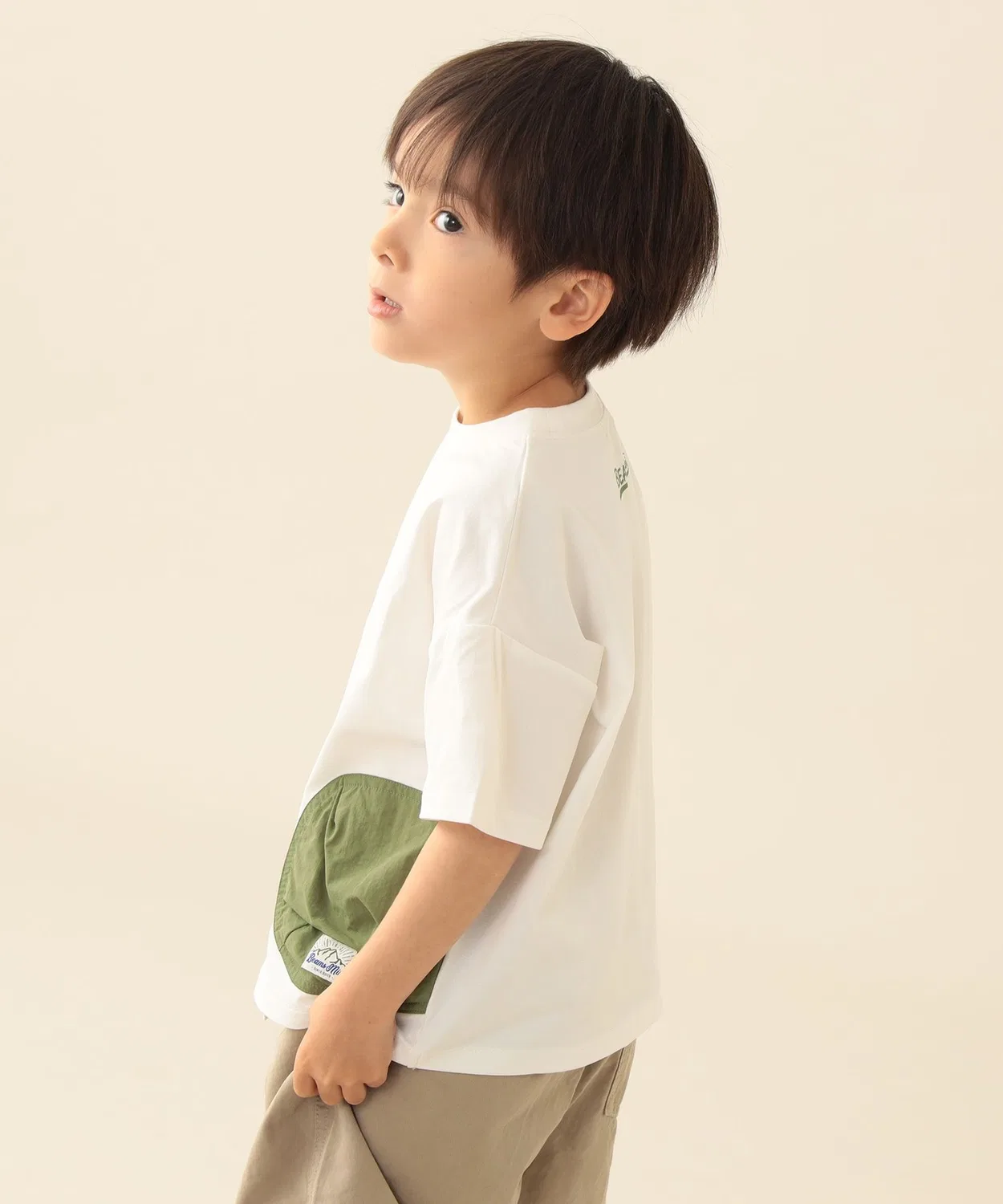 Детская футболка с длинным рукавомQuick Dry Kids T-Shirt BEAMS mini, Off White — фото 4