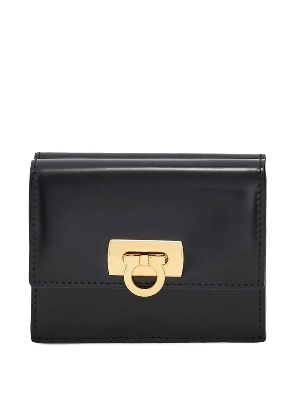 

Кожаный кошелек с застежкой Gancini Ferragamo, черный