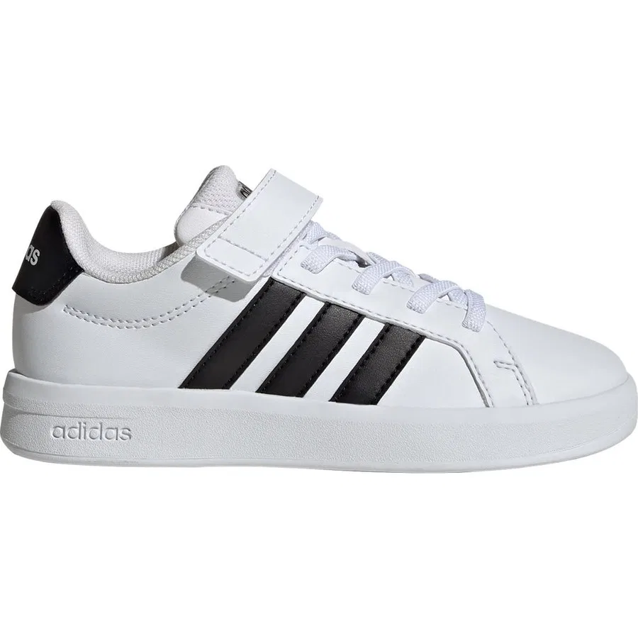 Детские кроссовки с эластичными шнурками Grand Court 3.0 Shoes Children adidas, Черно-белый