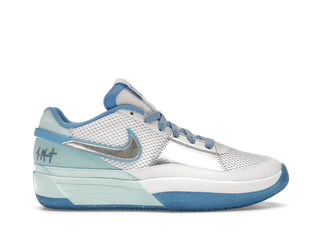 Детские кроссовки для баскетбола с принтом Nike Ja 1 SE Nike, Glacier Blue Metallic Silver White University Blue