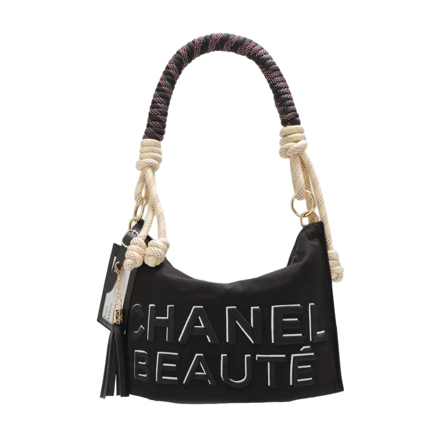 Женская косметичка с вышивкой, черная, CHANEL