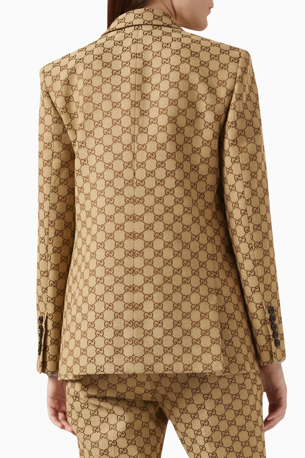 Жакет из хлопковой смеси GG Monogram Gucci, бежевый — фото 3