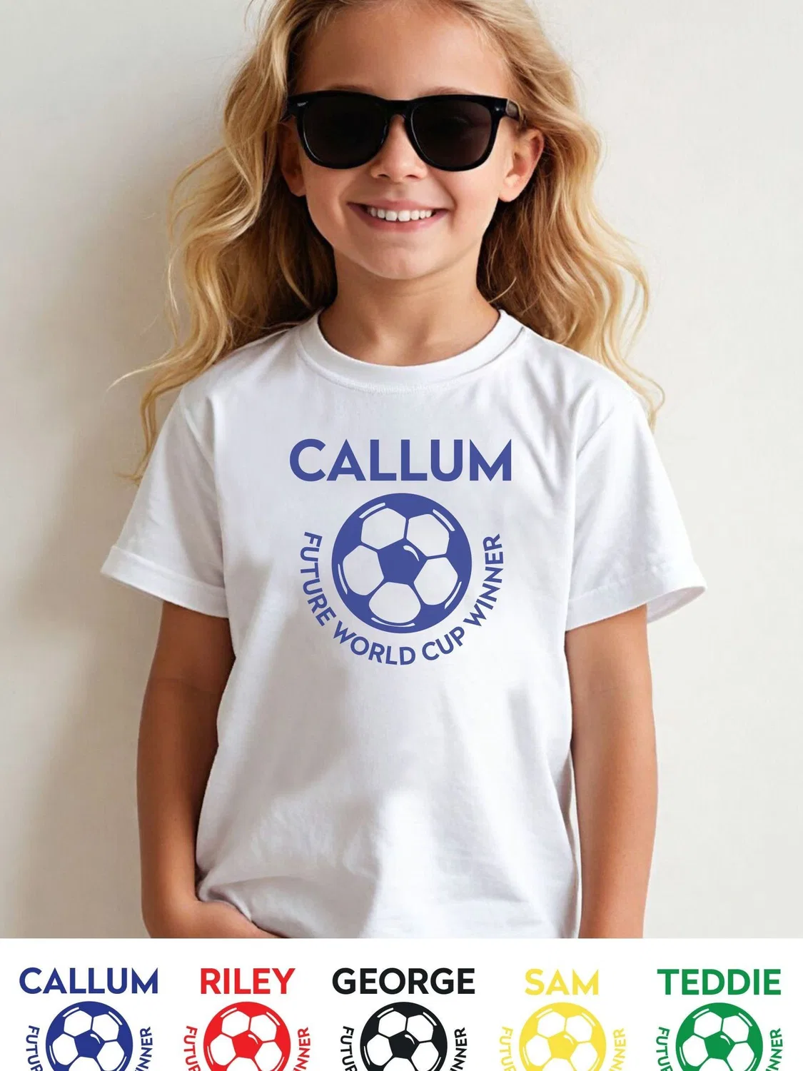 Футболка детская Personalised World Cup T-Shirt Little Years, белый