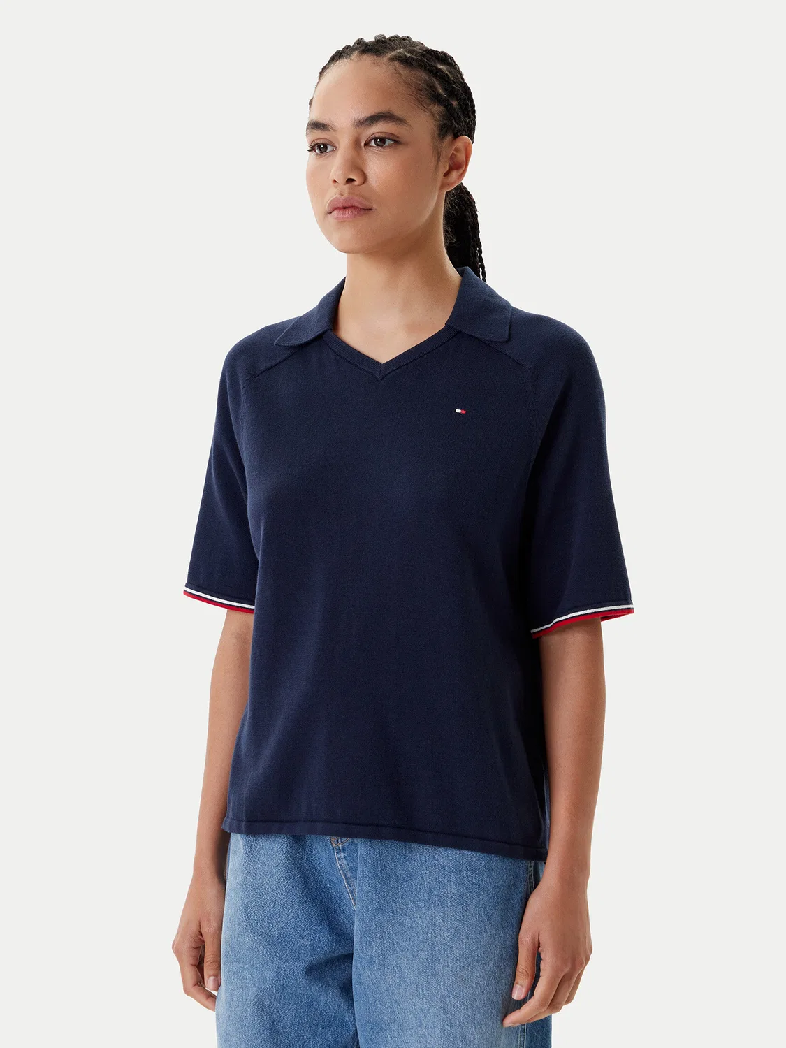 Женское поло стандартного кроя Tommy Hilfiger, темно-синий