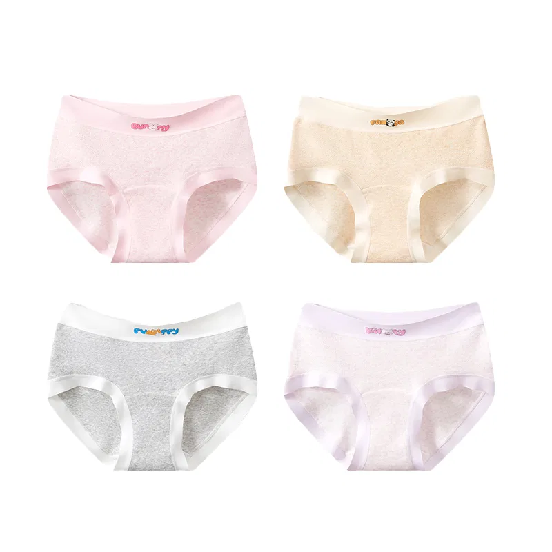 Детские трусы с принтом 3740-Fuchsia+Floral Apricot+Heather Gray+Taro MIIOW
