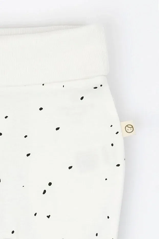 Детские брюки для девочек органические хлопковые High waist trousers baby cosmos white organic cotton Little Gusto, White — фото 3