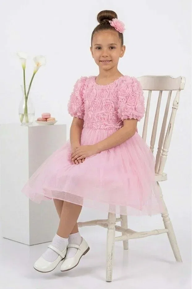 Детское платье для девочек с принтом Luvia Mnk Baby&Kids, Pink — фото 3