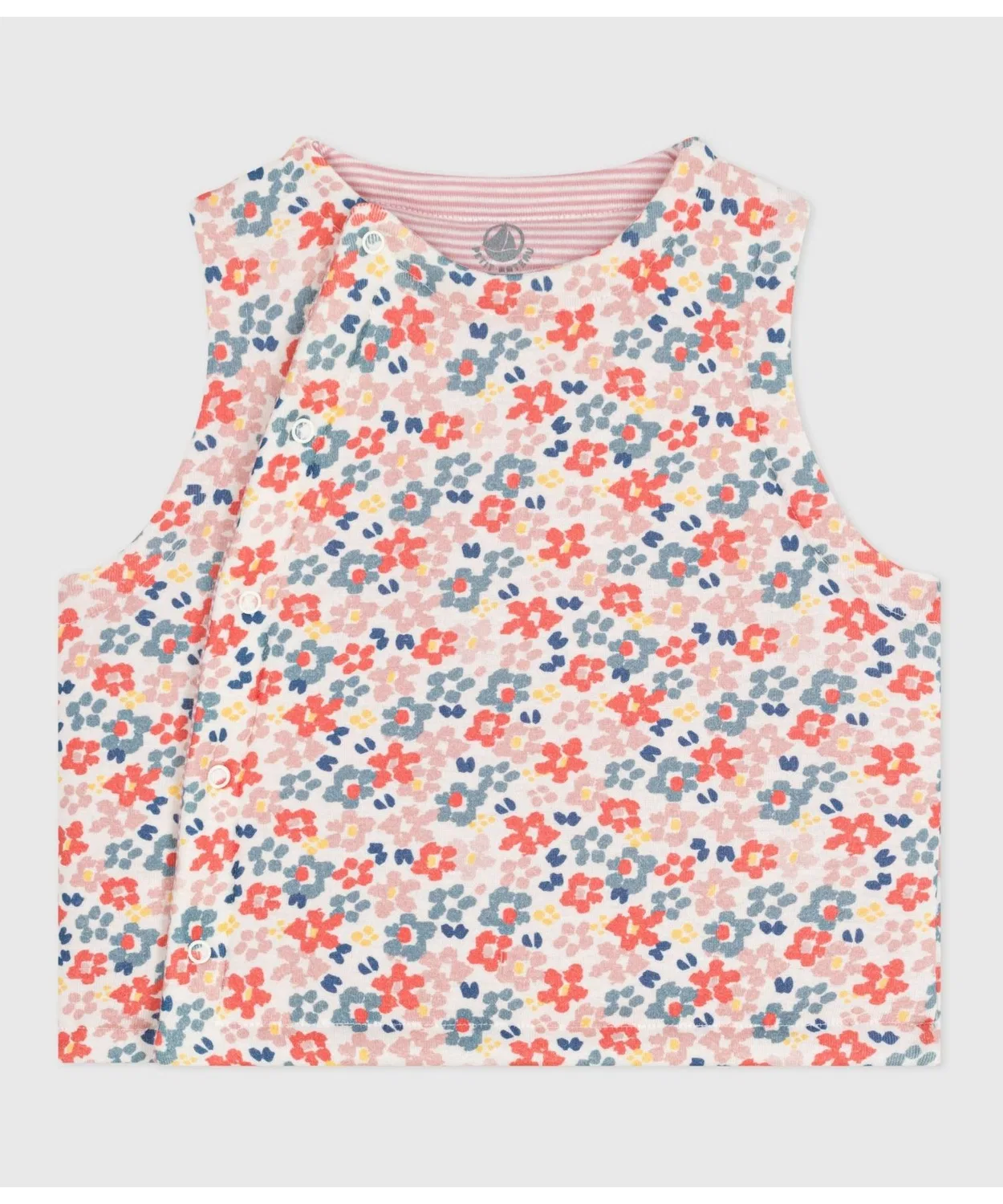 Детский жилет без рукавов двусторонний с принтом Milarebord PETIT BATEAU, Белый/Розовый