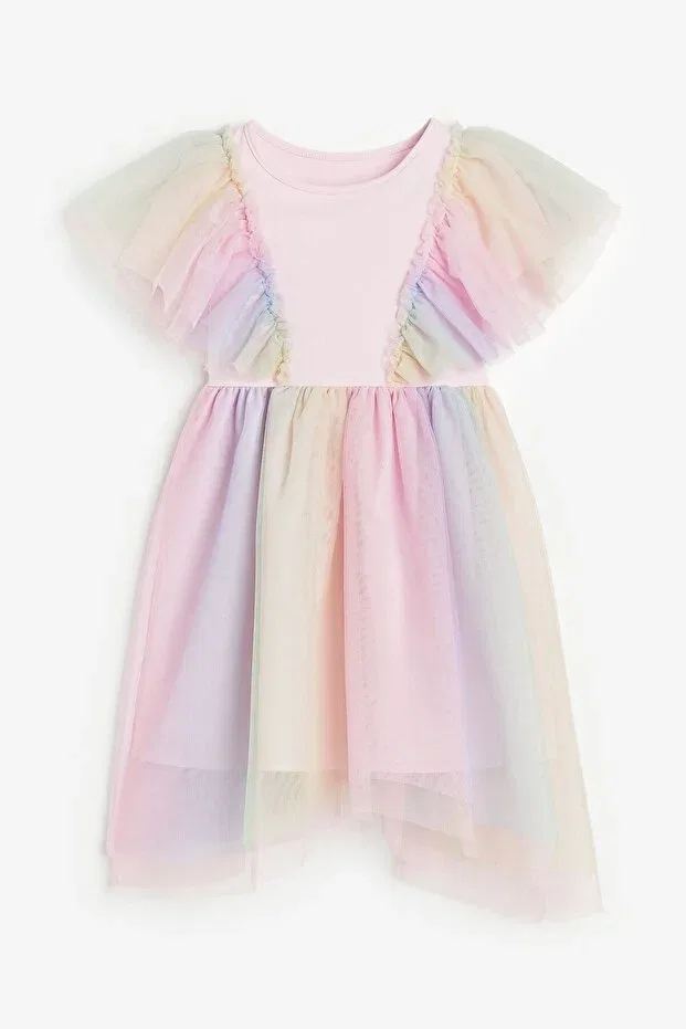 Детское платье для девочек с принтом Pink Hippo Kids, Baby Pink — фото 4