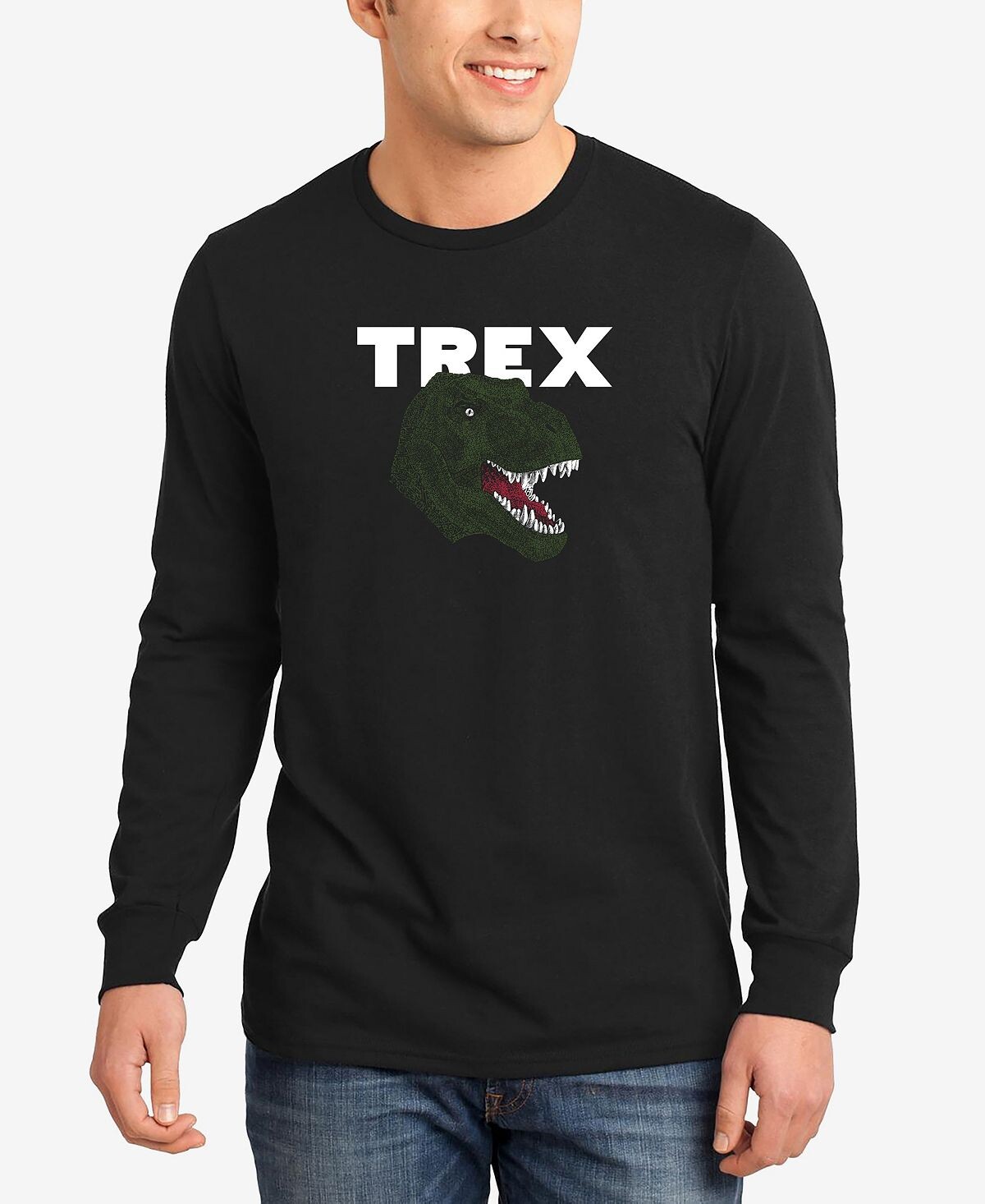 

Мужская футболка word art с длинным рукавом t-rex head LA Pop Art, черный