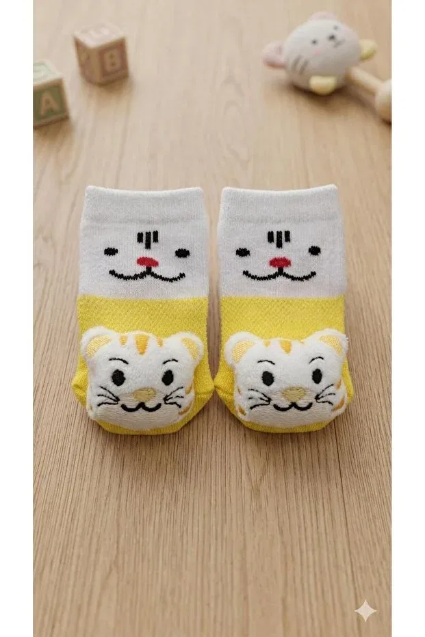 Детские носки-пинетки с 3D-фигурками животных Haanbebe, Cat — фото 3