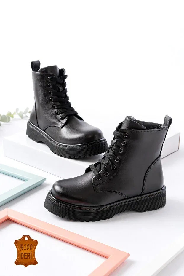 Детские ботинки для девочек с ортопедической стелькой Lina Step, Black — фото 2