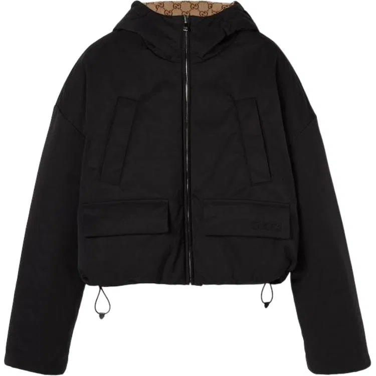 Женская куртка-бомбер двусторонняя с молнией GUCCI, Black