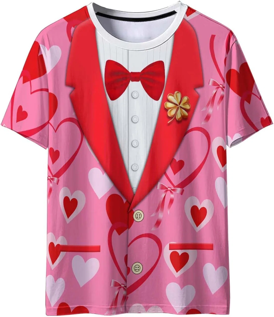 Мужская футболка с принтом Tuxedo Generic, Pink — фото 4
