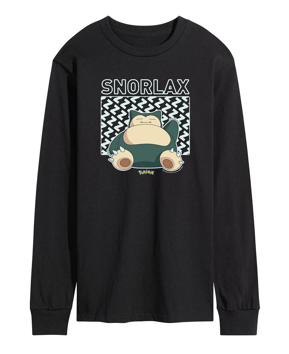 

Мужская футболка с длинным рукавом pokemon snorlax AIRWAVES, черный