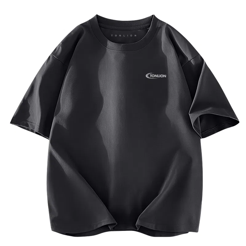 Детская футболка хлопковая с коротким рукавом Tonlion, Dark Gray