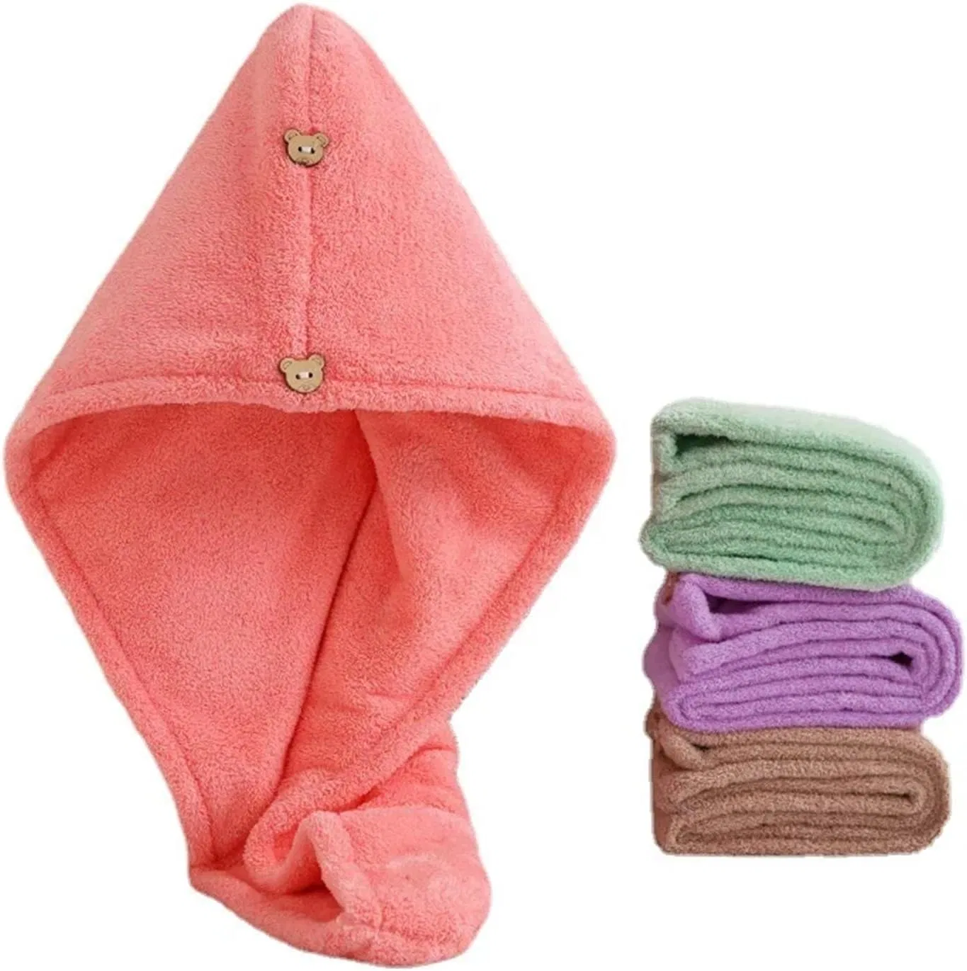Шапочка для сушки волос Microfiber TYNXK, Зеленый — фото 4
