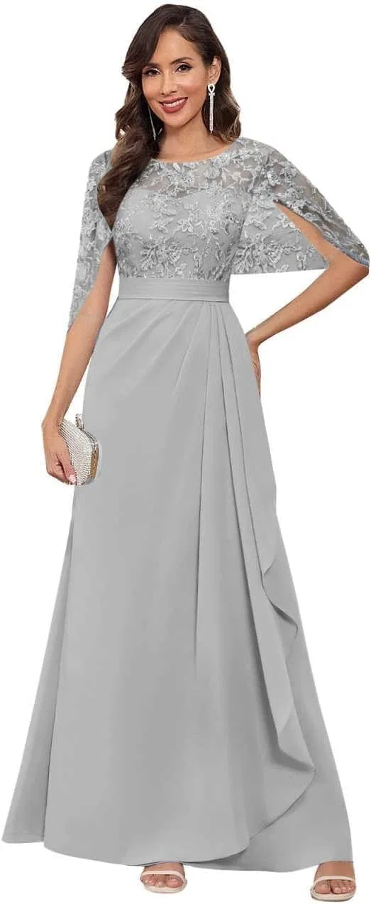 Женское платье с кружевными аппликациями YH172, Silver