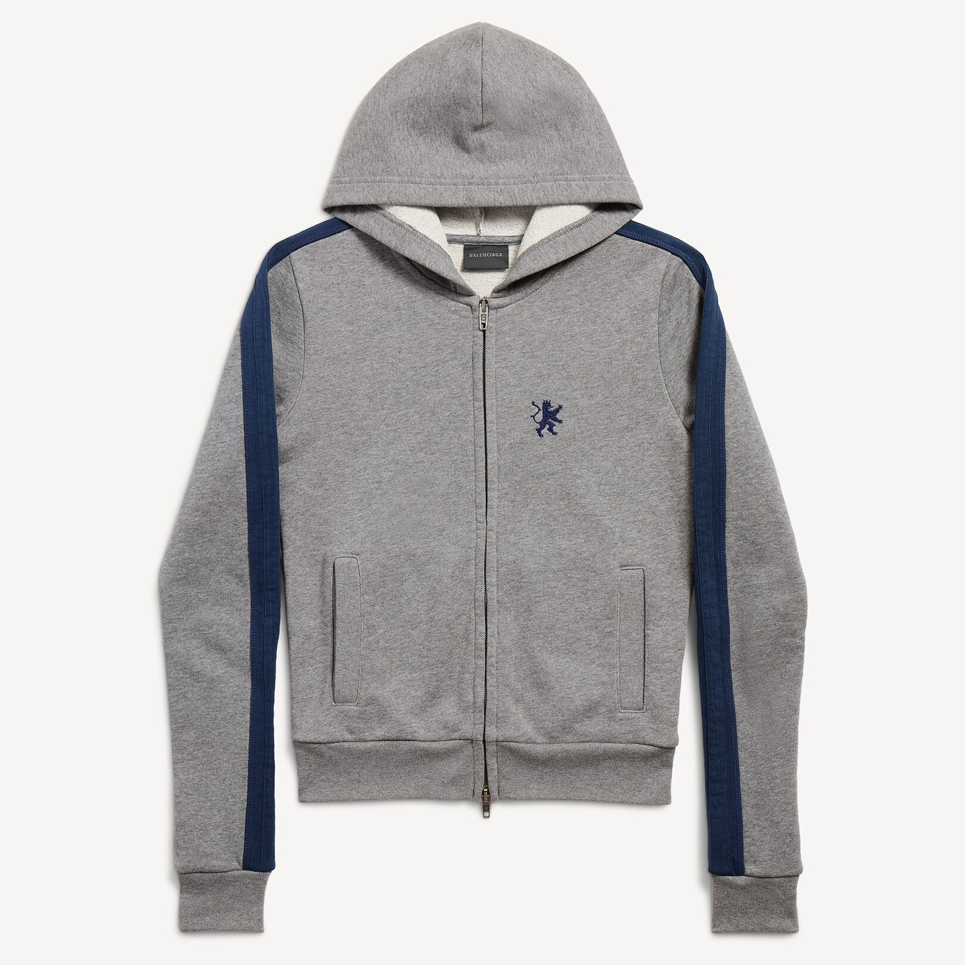 Толстовка Balenciaga Lion Zip-up, темно-серый меланж/темно-синий