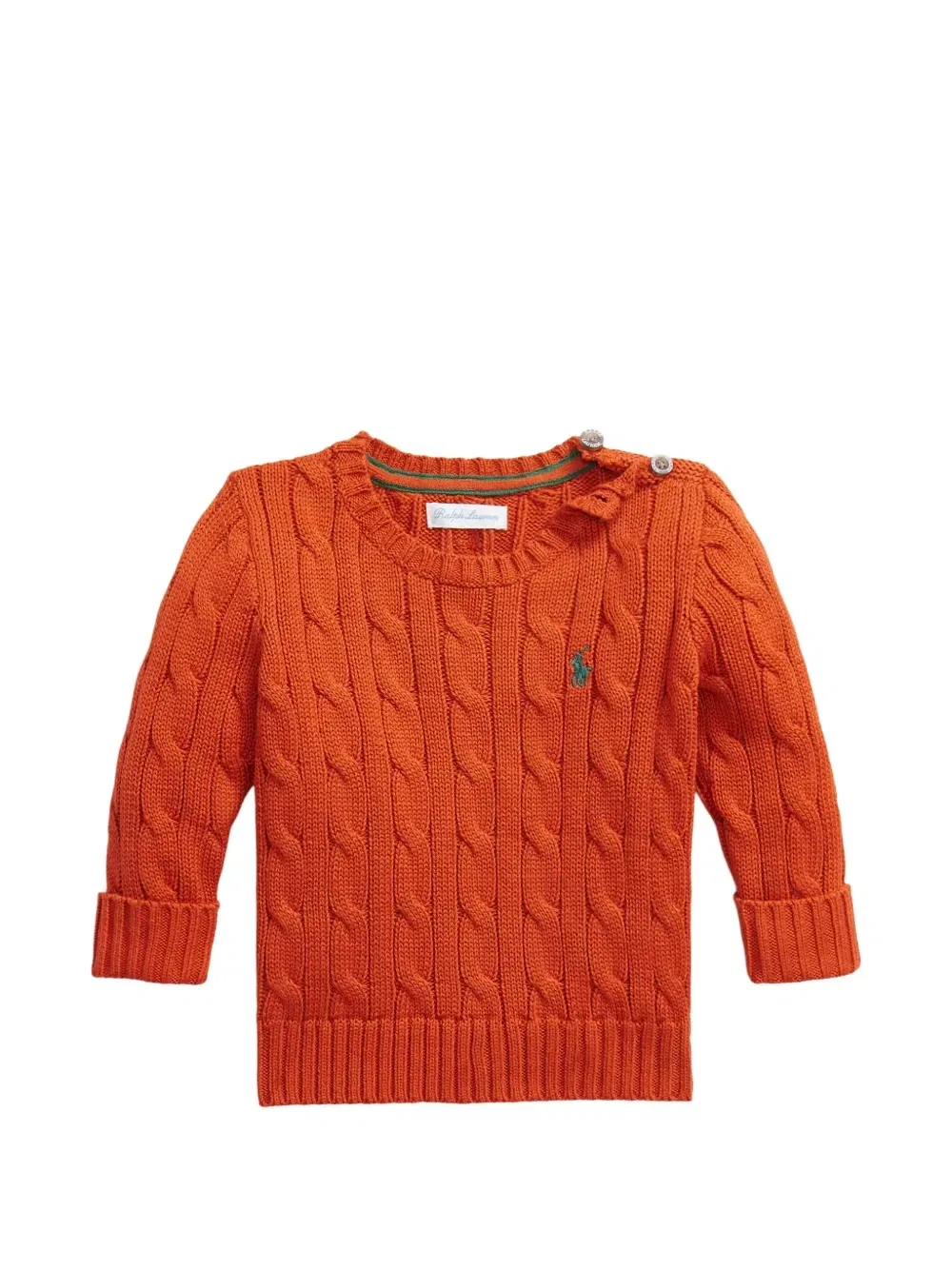 Свитер фактурной вязки Polo Ralph Lauren Kids, оранжевый