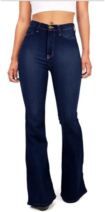 

Женские джинсы-клеш с высокой талией и стретч Larmliss