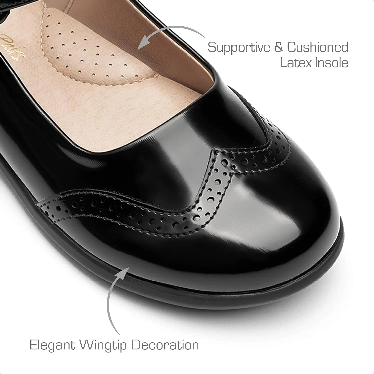 Детские туфли Мэри Джейн для девочек DREAM PAIRS, All Black — фото 4