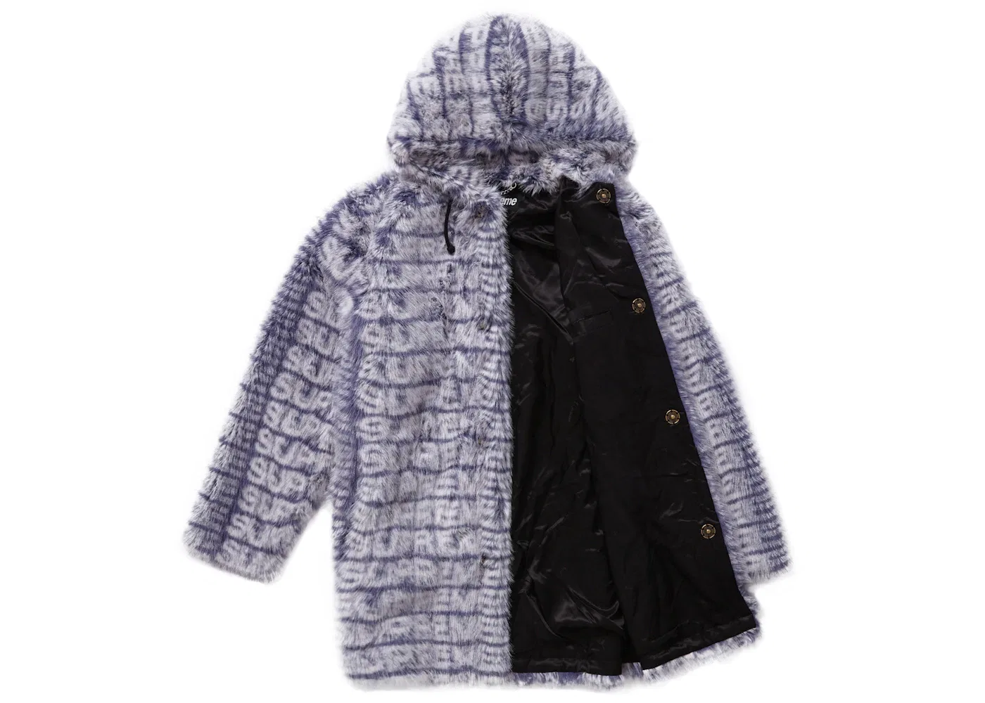 Мужское пальто из искусственного меха с капюшоном Supreme Coat, Purple — фото 2