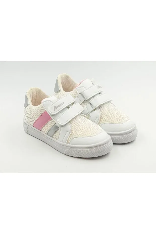 Детские ортопедические туфли для девочек с липучкой Derici, White-Pink
